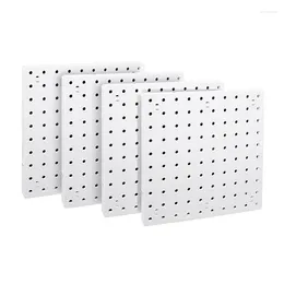 Kitchen Storage 4PCS Wall Hanging Pegboard Organizer White For Living Room
