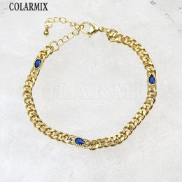 Link Bracelets 5 Strand Cuba Chain Geometric Crystal Dainy Jewellery For Women 18K Plated Gift 40319