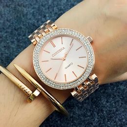 Wristwatches Contena Luxury Simple Women's Full Stainless Steel Women Quartz Watch Business Ladies Clock Erkek Kol Saati
