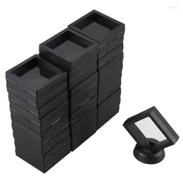 Kitchen Storage Coin Display Box - Set Of 30 Frame Holder With Stands Black