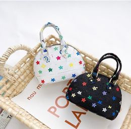 Kids Handbags Korean Fashion Little Girls Princess Purses Gifts Toddler Baby Mini Messenger Bags Classic Printing PU Leather Shell Shoulder Bag9074623