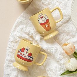 Mugs Ins Cream Style Household Ceramic Cup Tea Breakfast Coffee Cute Cartoon Dim Sum Mug Dessert