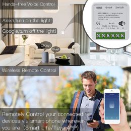 16A 20A Tuya WiFi Smart Switch 2-way Control Mini Smart Breaker Work With Smart Life Alexa Google Home Alice