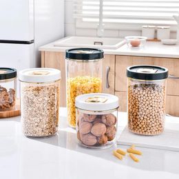 Storage Bottles Square Tank Transparent Fresh Keeping Coffee Tea Box Kitchen Cereals Sealed Snack Dry Goods Organization Jars