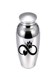 Infinite dog paw print pendant small cremation urn for pet ashes keepsake exquisite pet aluminum alloy ashes holder 5 colors4998897