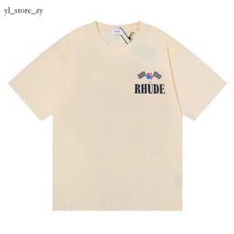 Rhude T Shirt Mens Designer T Shirt Rhude Casual Shirts Mantees Short Sleeves Top Sell Luxury Men Hip Hop High End Fashion Lightweight Breathable Clothes 6410