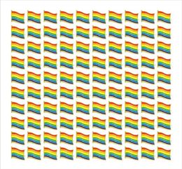 whole 100pcs gay pride pins LGBTQ rainbow flag brooch pins for clothes bag decoration H1018242b7982442