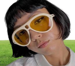 Sunglasses Oversized Yellow Pilot Women 2021 Tom Sun Glasses Men Fashion Vintage Big Frame Shades UV400 Steampunk2677282