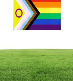 Johnin New Style LGBT Flag direct factory 90x150cm 3x5ft Whole Intersex Progress Pride Flag2542413