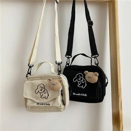 Evening Bags Japanese Cute Soft Dog Canvas Small Bag Korean Fresh Girl Messenger Purses And Handbags Women