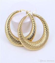 New Fashion Big Round Hoop Earrings Gold Colour circle creole earrings Stainless Steel Jewellery gifts for women67904479052576