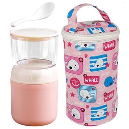 Storage Bottles School Portable Bag With Spoon Oatmeal Office Workers Yoghourt Container 700ml Muesli Mug Food PP To Go Leakproof Children