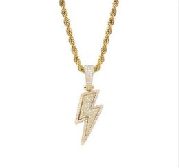 Lced Out Bling Light Pendant Necklace With Rope Chain Copper Material Cubic Zircon Men Hip Hop Jewellery locket necklaces for women3841162