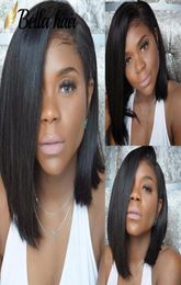 bella hair glueless straight short cut brazilian virgin humanhair lace front wig full lace wig for black women bob style wig s4071502