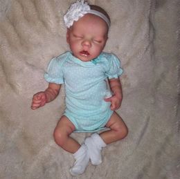 17Inch 43CM Finished Reborn Baby Dolls Twin A Lovely Girl Full Silicone Vinyl Washable Limbs Can Move Newborn DIY Toy