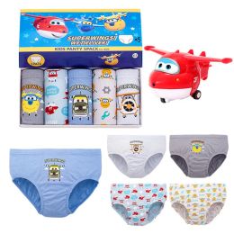 Shorts 5Pcs/lot 114T Kids Underwear Cotton Cartoon Pattern Super Wings Dinosaur Baby Boy Shorts