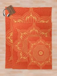 Orange mandala ohm symbol minimal spiritual tie dye yoga gangster Throw Blanket Personalized Gift sofa bed Thins Blankets