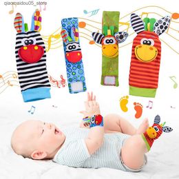 Kids Socks Cartoon Plush Socks Wrist Strap Sidewinder Baby Toy 0-12 Months Newborn Baby Children Animal Socks Foot Finder Toy Gift Soft Sidewinder Q240413