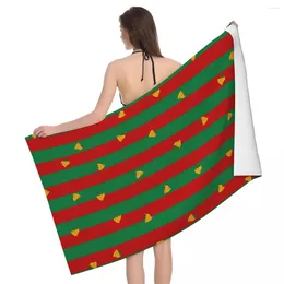 Towel Christmas Stripe Beach Towels Pool Large Sand Free Microfiber Quick Dry Lightweight Bath Swim