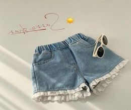 Jeans 212T Shorts For Girls Toddler Kid Baby Teens Clothes Summer Casual Ruffles Lace Denim Elegant Cute Sweet Trousers3007902