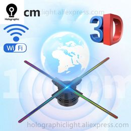 100cm 3D Fan Hologram Projector Wifi Led Sign Holographic Lamp Player Remote Advertising Display Logo Projector For Android ios