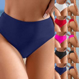 Women High Waist Bikini Bottoms Swim Briefs Beach Shorts Ruched Bottom High Cut Swim Bottom Full Coverage Swimsuit