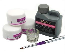 Pro Acrylic Nail Powder Liquid 120ML Brushes Deppen Dish Acryl Poeder Nail Art Set Design Acrilico Manicure Kit 1538759266