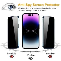 2PCS Privacy Anti-Spy Tempered Glass Case Cover for iPhone 15 14 Pro Max 13 12 11 XR X XS 7 8 Plus Screen Protector Glass Film