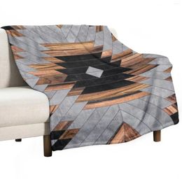 Blankets Urban Tribal Pattern No.6 - Aztec Concrete And Wood Throw Blanket Sofa Valentine Gift Ideas