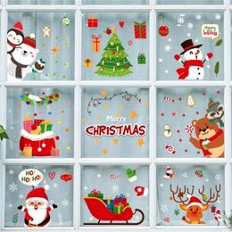 Window Stickers 9Pcs Lovely Christmas Noodor PVC Glass Electrostatic Winter Holiday Sticker For Indoor