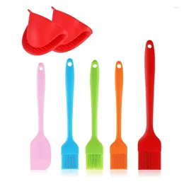 Tools BEAU-Basting Brushes With Mini Oven Gloves Silicone Pastry Oil Brush For BBQ Grill Barbecue Baking Kitchen Cooking