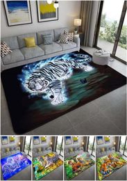 Carpets 3D Leopard Tiger Lion Cat Nonslip Area Rugs Large Mat For Living Room Comfortable Carpet Soft Floor Bedroom9337884