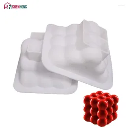 Baking Moulds SHENHONG 2PCS/SET Spheres Geometric Desserts Cake Mould Mould Silicone Art 3D Mousse DIY Cookie Bakery Brownie