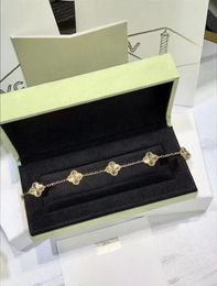 luxury clover fashion designer sweet charm bracelets for girls women brand gold shining bracelet wedding party jewelry8612778