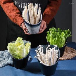 Bowls Pot Restaurant Tableware Ceramic Dishes Skewers Vegetable Barrels
