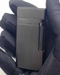 ST lighter Black golden Pure copper fashion luxury lighter High quality with Complimentary accessorie6368669