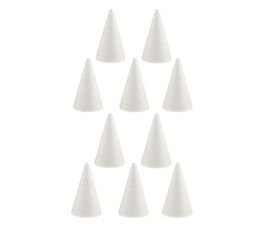 10 Pieces White Creative Styrofoam Foam Ornament Cone Shape DIY Craft Party Decoration2863190