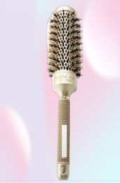 Nano Ionic Boar Bristle Hair Brush Salon Comb Barrel Blow Dry Hair Round Brush In 4 Sizes Professional Salon Styling Tools B087246138715