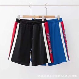 High quality designer clothing Correct Paris ancient mens summer shorts red white ribbon sports pants