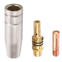 Nozzles Contact Tips Holders Welding Parts Set Mig Welder Consumable Accessory Fit For 15AK Torch Welding Machine