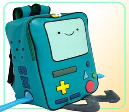 Adventure Time with Finn and Jake backpack CN BMO schoolbag Beemo Be more Cartoon Robot Highgrade PU Green2171100