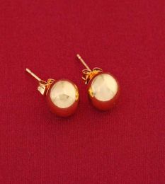 Stud Charm 4mm 6mm 8mm 10mm Ball Earring Yellow Gold Color Shape Classic Design Earrings For Women4794073