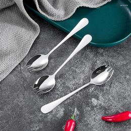 Spoons 304 Stainless Steel Long Handle Spork And Spoon One Creative Home Fruit Salad Student Fork Gift