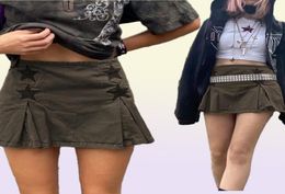 Y2k Dark Academia Aesthetic Low Waist Denim Skirt Star Pattern Jean Skirts Vintage Goth Clothing Women Streetwear 2000s6016575