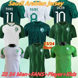 2023 24 25 Saudi FAHAD SALMAN Mens Soccer Jerseys kit 22 23 Arabia National Team Al-Najei YASSER Home Away Football Shirt Short Sleeve Uniforms Soccer Maillots kids