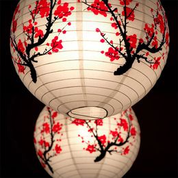 30cm Plum Blossom Round Paper Lantern Lamp Shade Chinese Antique Paper Lantern New Year Paper Lampshade Home Decor