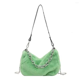Totes Lady Plush Solid Underarm Bag Fashion Shoulder Crossbody Street Handbags Youth Ladies Simple Versatile