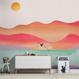 Wallpapers Custom Nordic Color Artistic Landscape Mural Wallpaper Living Room Po Wall Paper Office Papel De Parede 3D Interior Stickers