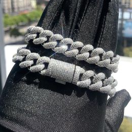 Link Bracelets Men Hip Hop Iced Out Cubic Zirconia Cuban Chain Luxury Paved Bling 5A CZ Bracelet Punk Rapper Jewellery