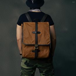 Backpack Outdoor Travel Vintage High-quality Canvas Genuine Leather Men Waterproof Designer Luxury Bagpack Weekend Daily Bookbag